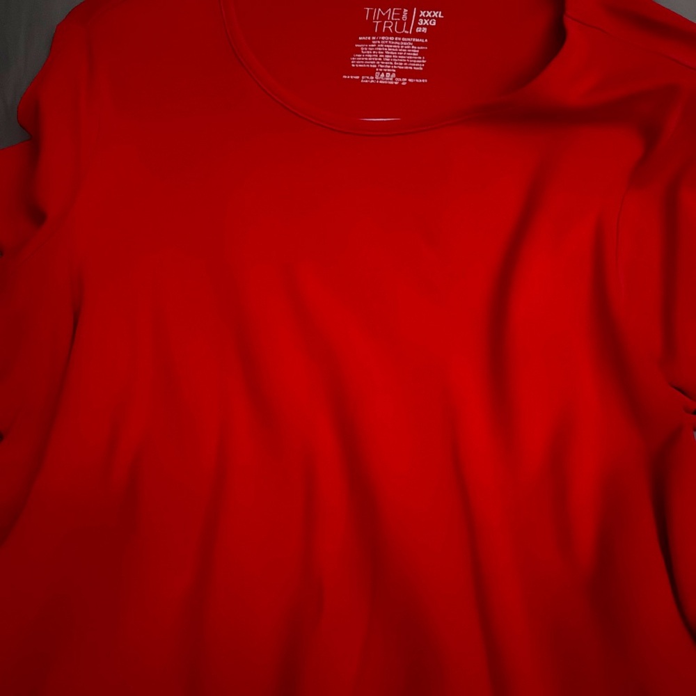 🩵Time and Tru preloved red blouse  XXL/3XG (22)